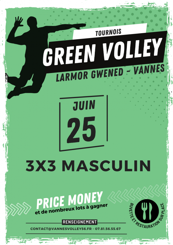 Pré-inscription 25/06 MASCULIN Green Volley 3x3 (